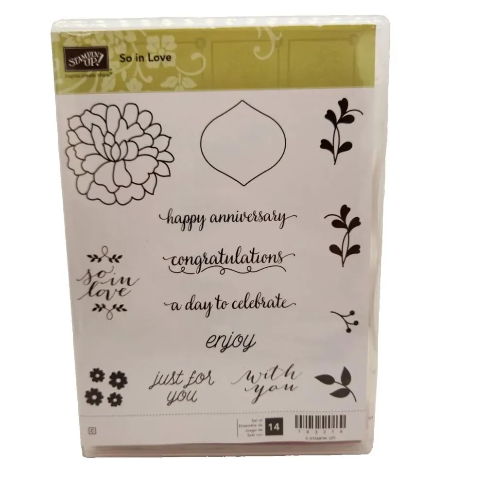 Stampin Up So In Love Cling Stamp Set Unmounted Anniversary Wedding Shower